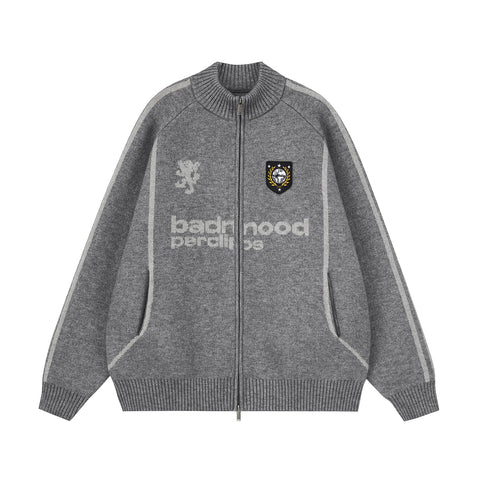 Patch & Striped Knit Track Jacket N6003