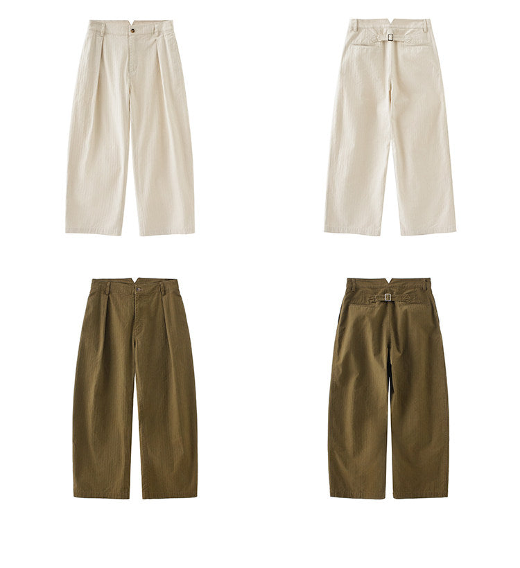 酵素ウォッシュ コットンツイル ワイドストレートパンツ　N6385