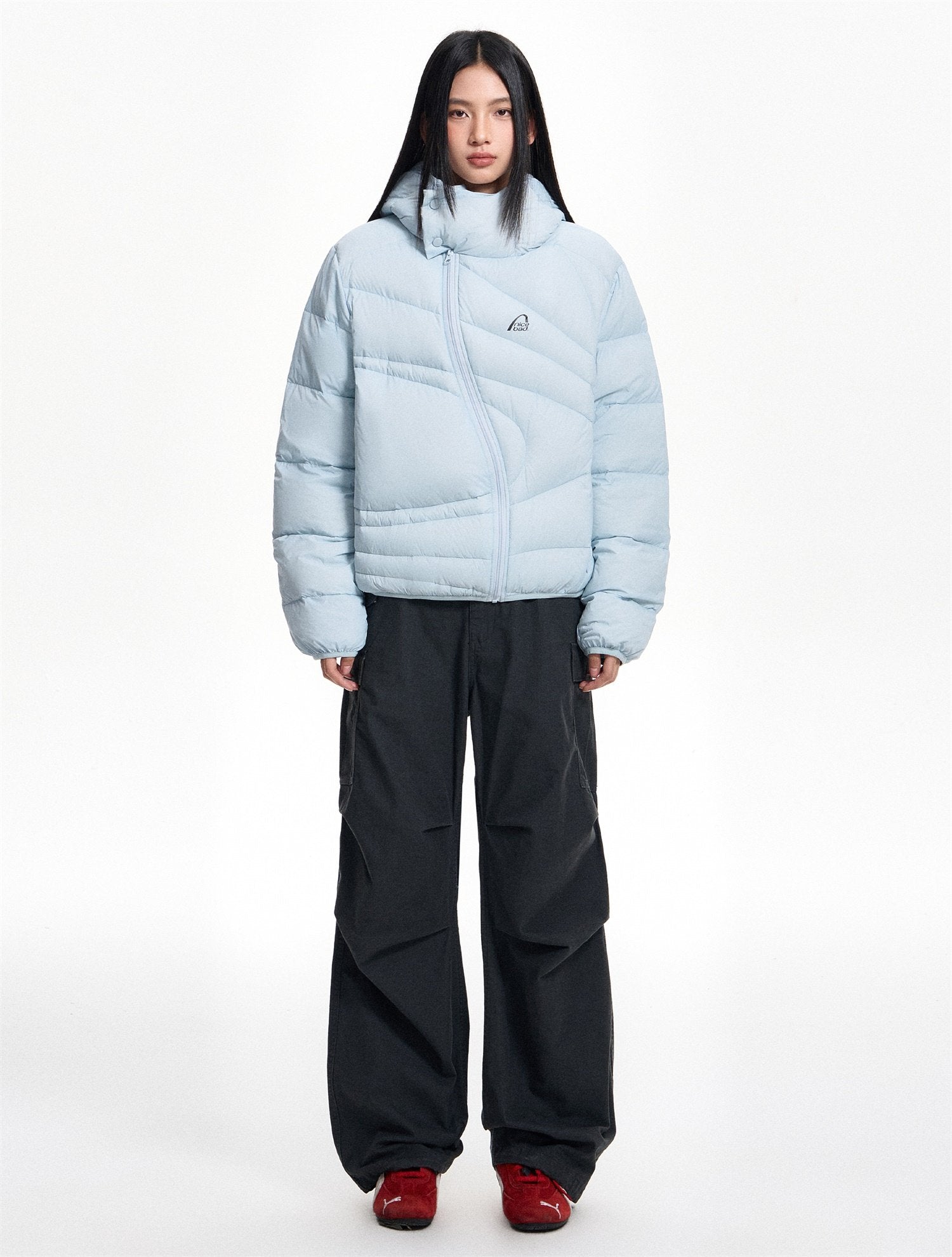 軽量90％ダウン 斜めフロント 防水キルティングジャケット　N6356