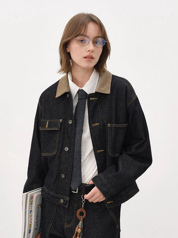 デニム ジャケット 黒 コーデュロイ襟 楽天市場】襟 コーデュロイ デニムジャケットの通販