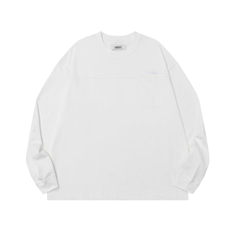 Loose-Fit Long-Sleeve T-Shirt with Embroidered Cotton Pocket  N5743