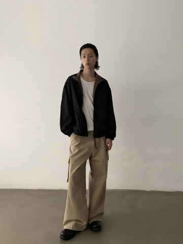 ツイル＆チェック・リバーシブルブルゾン N6008