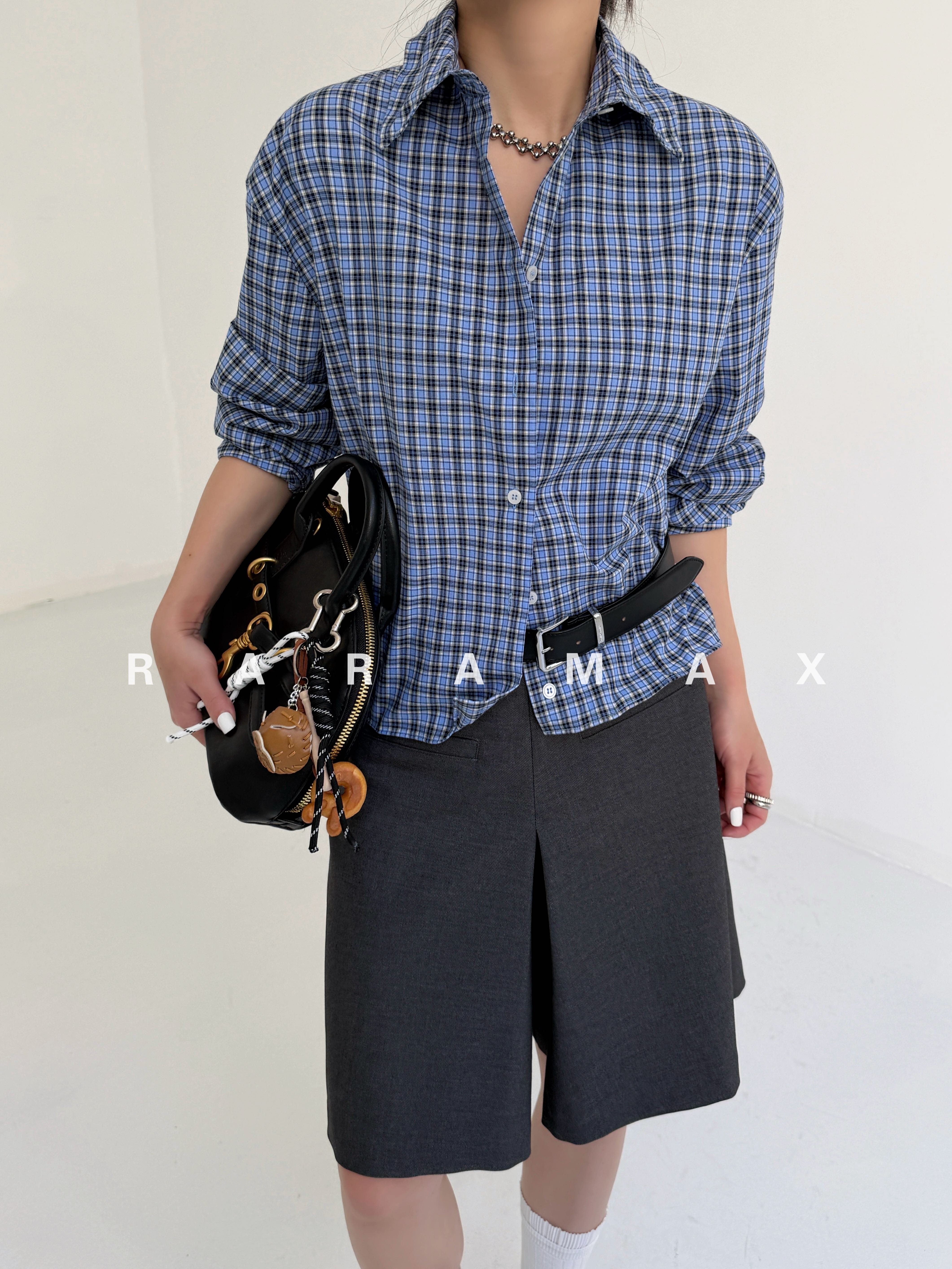 ワイヤー入り チェックシャツ N6677