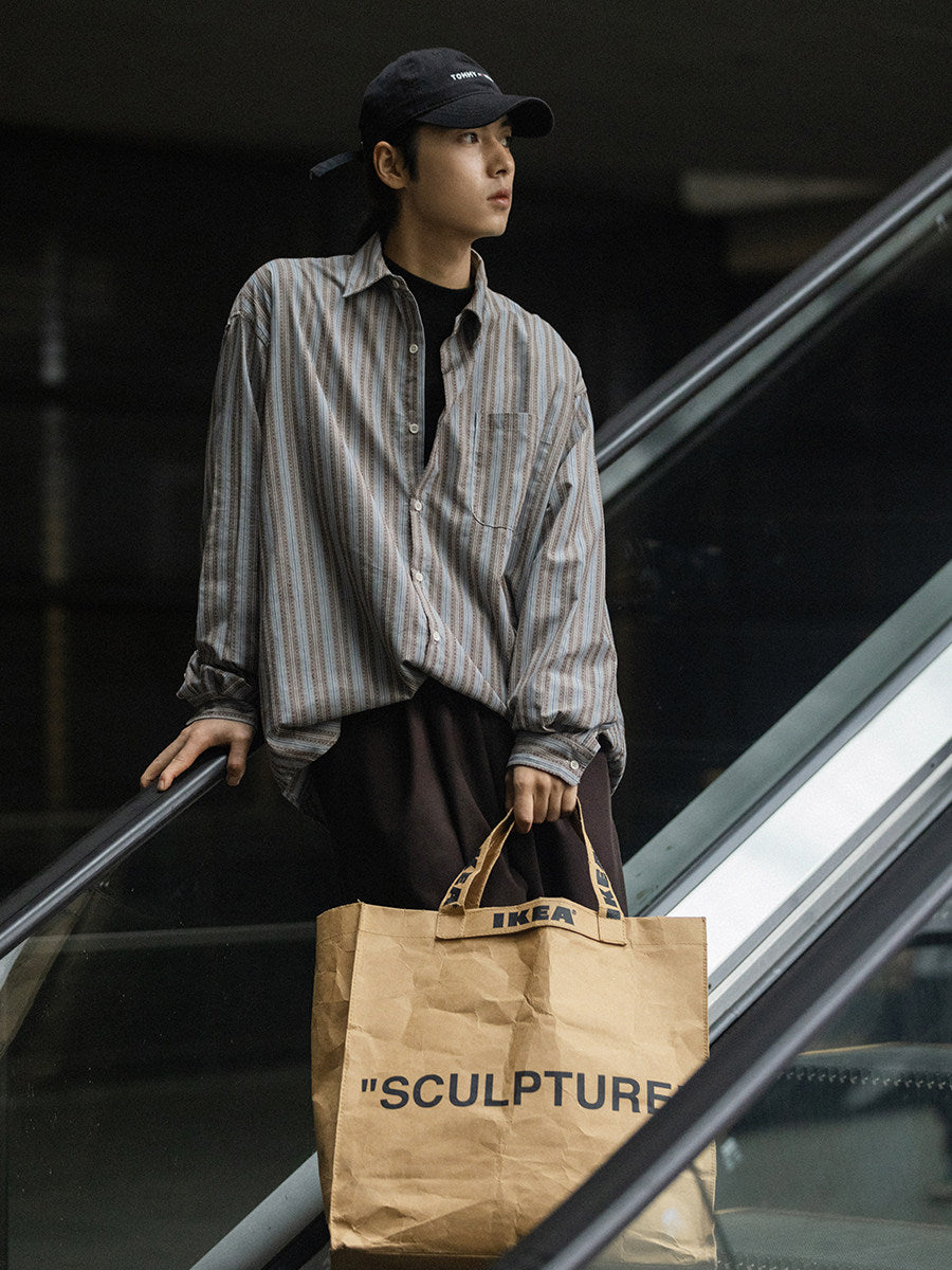 ストライプ オーバーサイズシャツ N6730