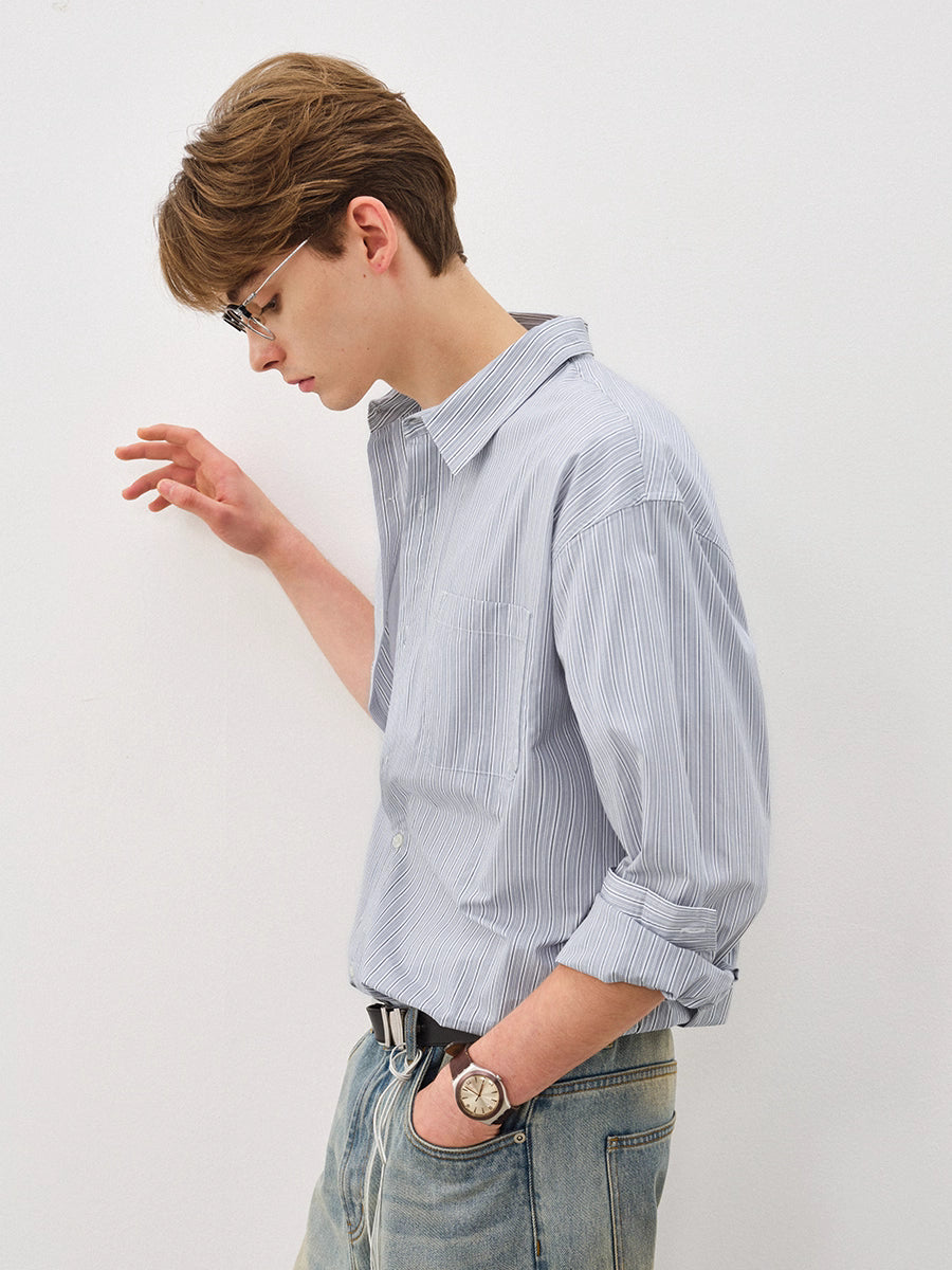 Neutral Simple Striped Shirt   N5840