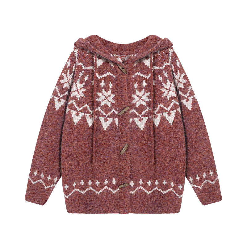 トグルボタン・フェアアイルニットパーカー N6059