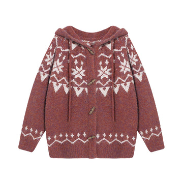 トグルボタン・フェアアイルニットパーカー N6059