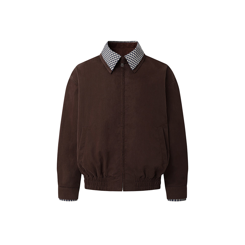 テンセルドレープ・チェックドッキング・ハリントンジャケット　N6159