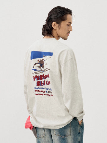 古着風スキークラブ バックプリントロンT N5873