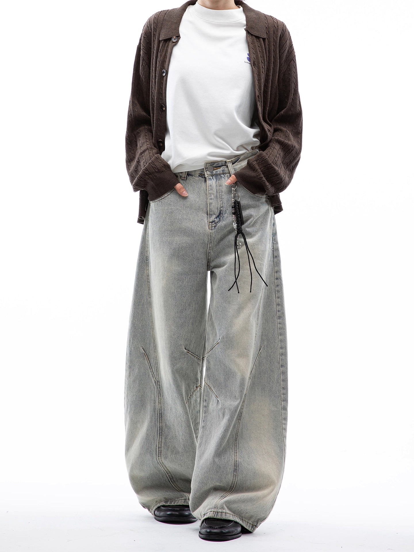 ウォッシュドワイドストレートデニム N6115