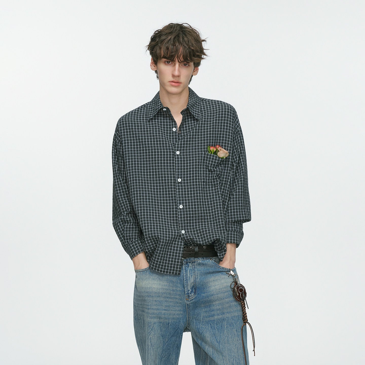 コットン グラフチェック リラックスシャツN6335