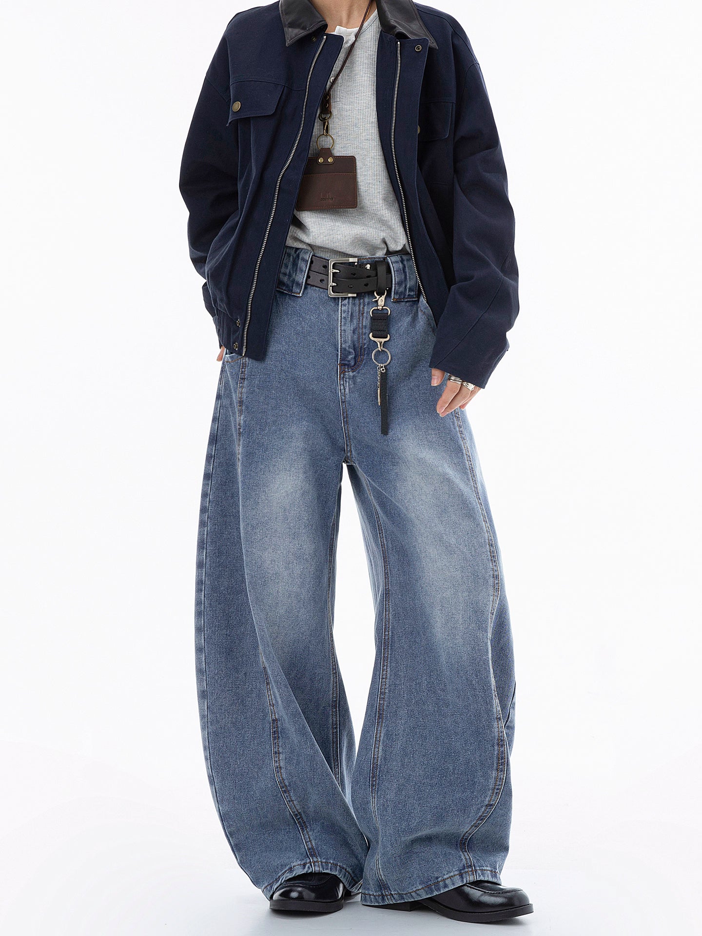 センターシーム・ワイドカーブデニム N6112