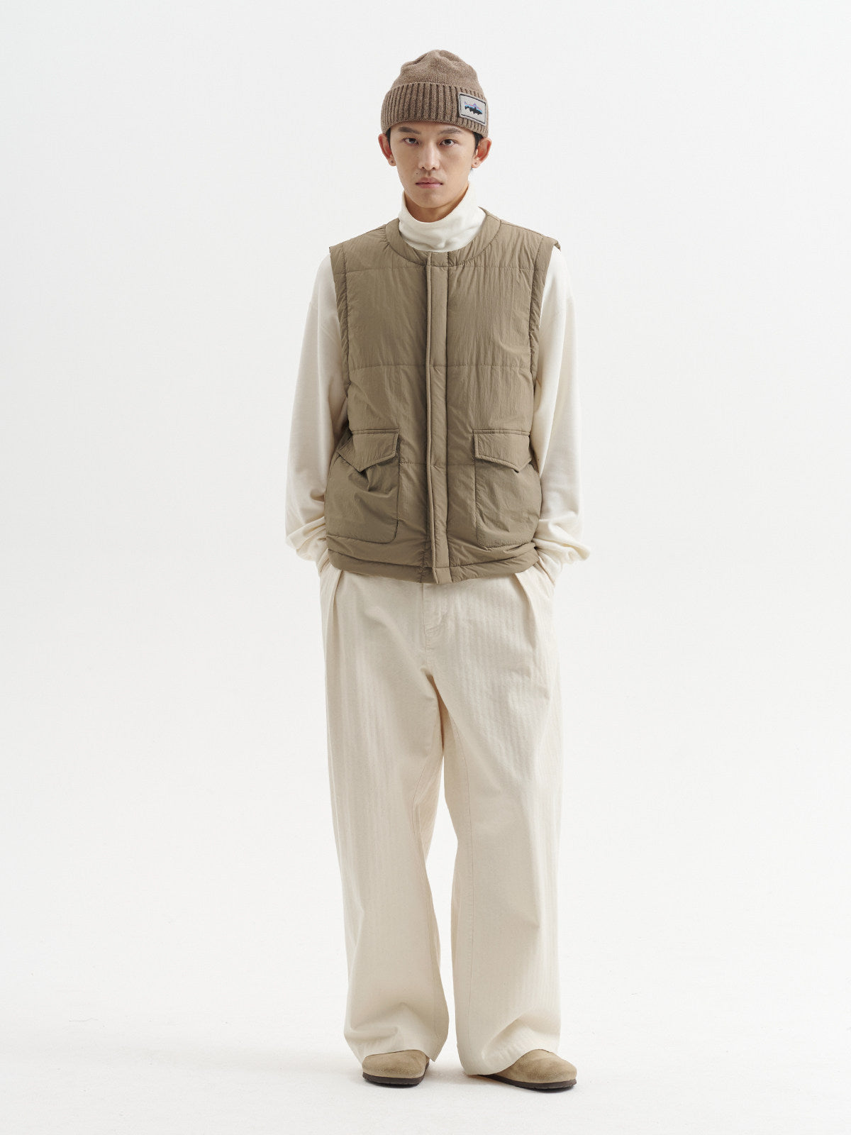 酵素ウォッシュ コットンツイル ワイドストレートパンツ　N6385