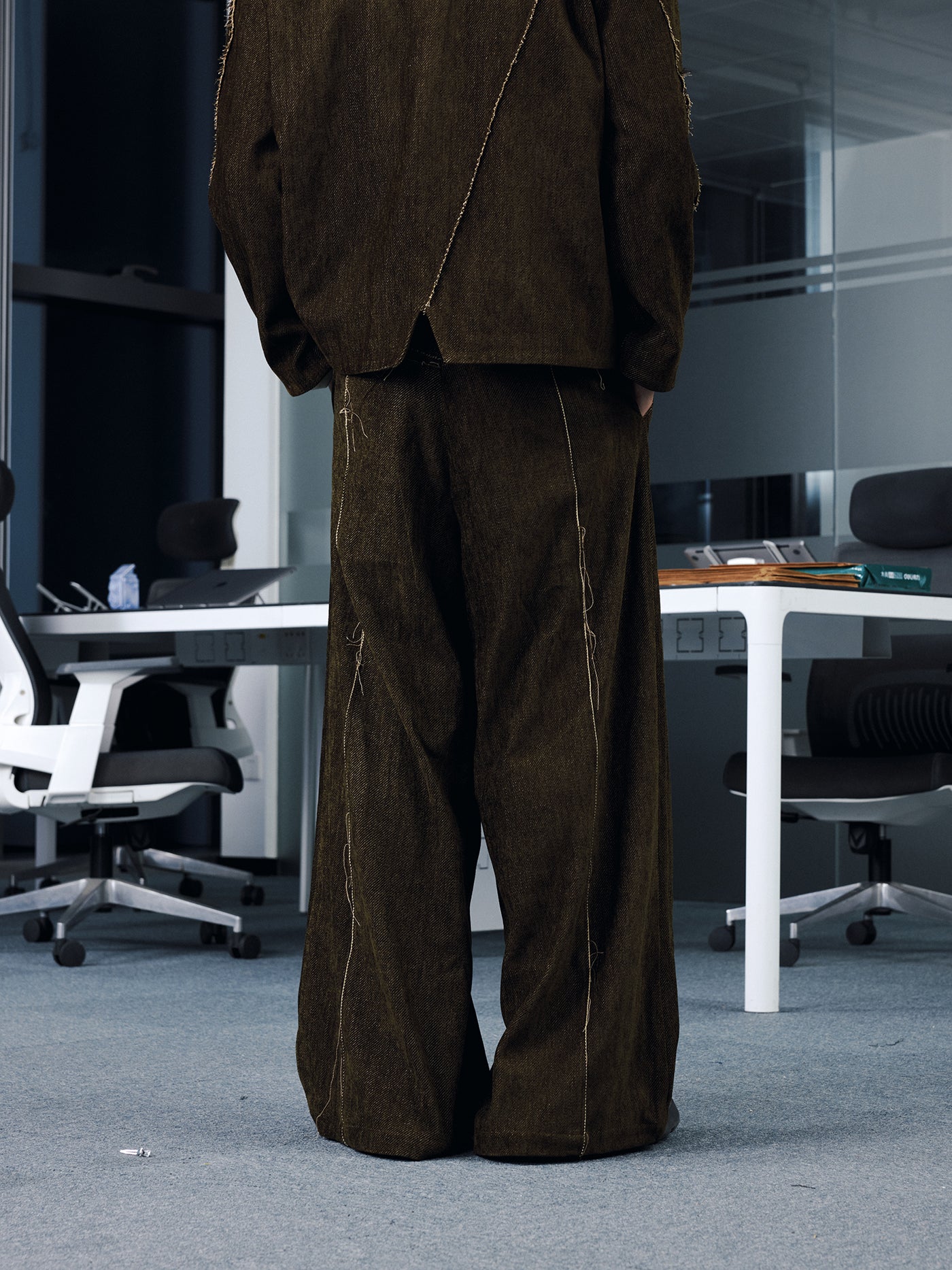 クラックシームワイドトラウザーズ　N6193