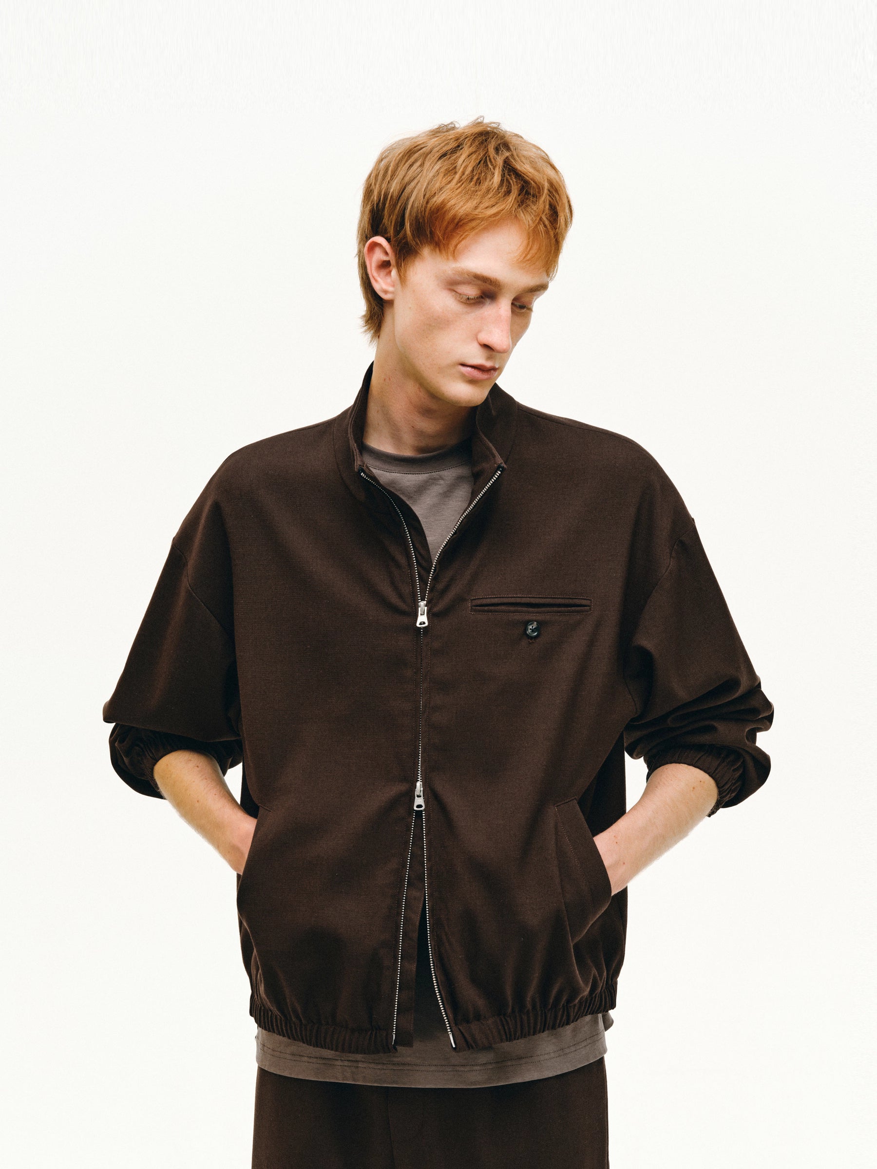 テンセルリネン・ジップブルゾン　N6126