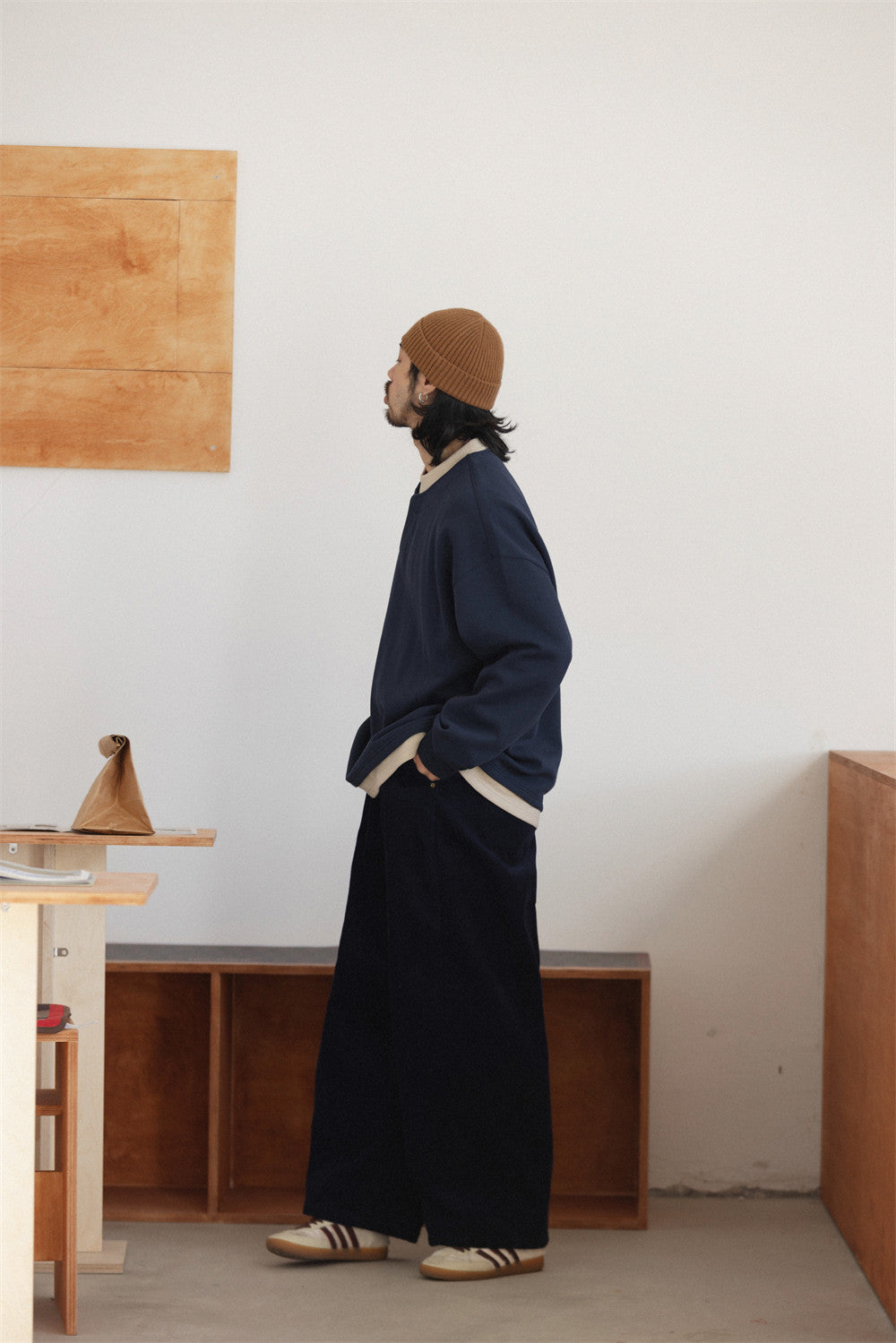 レイヤード風 ネイビースウェット  N6727