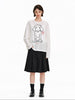ラインアート・ドッグ グラフィック ロンT / Flower dog print T-shirt   N5607