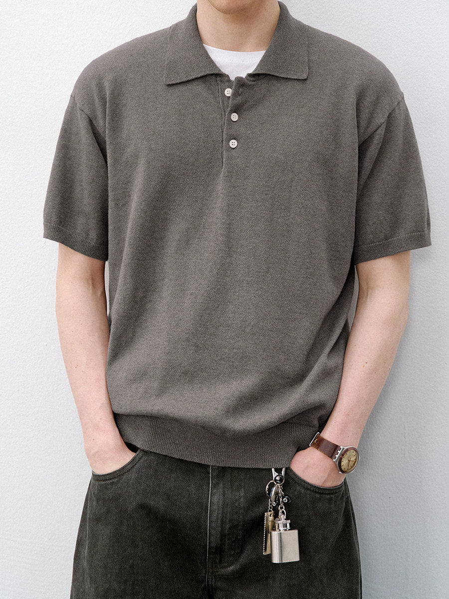 カシミヤコットン ニットポロシャツ N6734