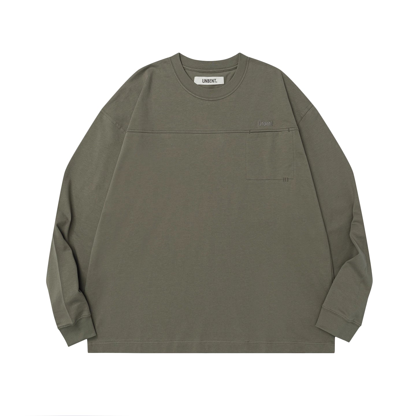 コットン刺繍ポケット ルーズロングTシャツ  N5743