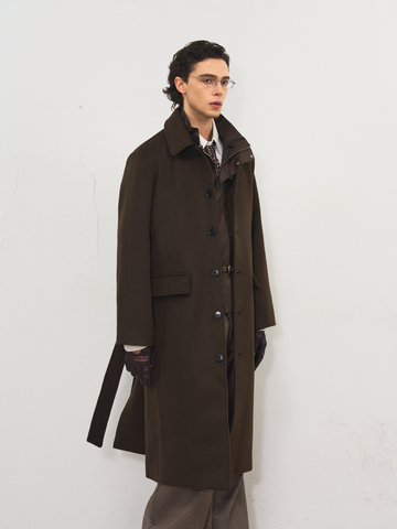 オーストラリア羊毛50％ ハンティングロングコート N6538