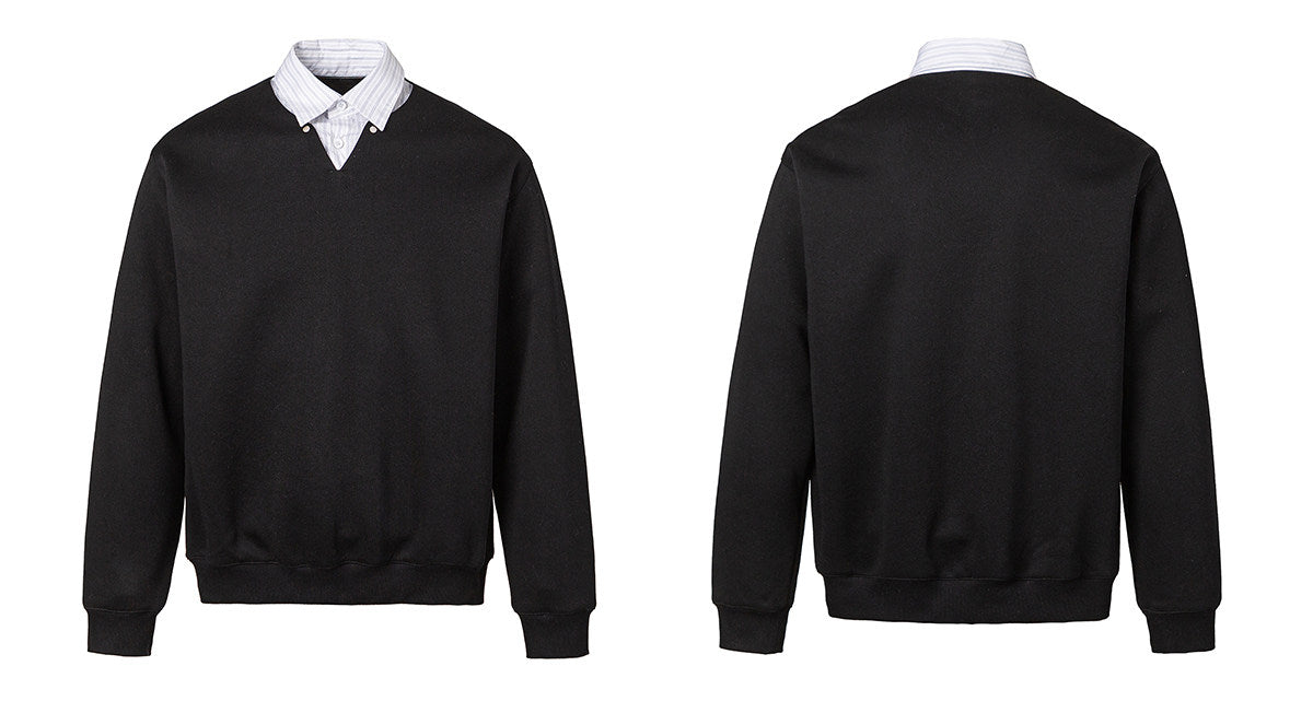 レイヤード風 シャツカラースウェット N6797