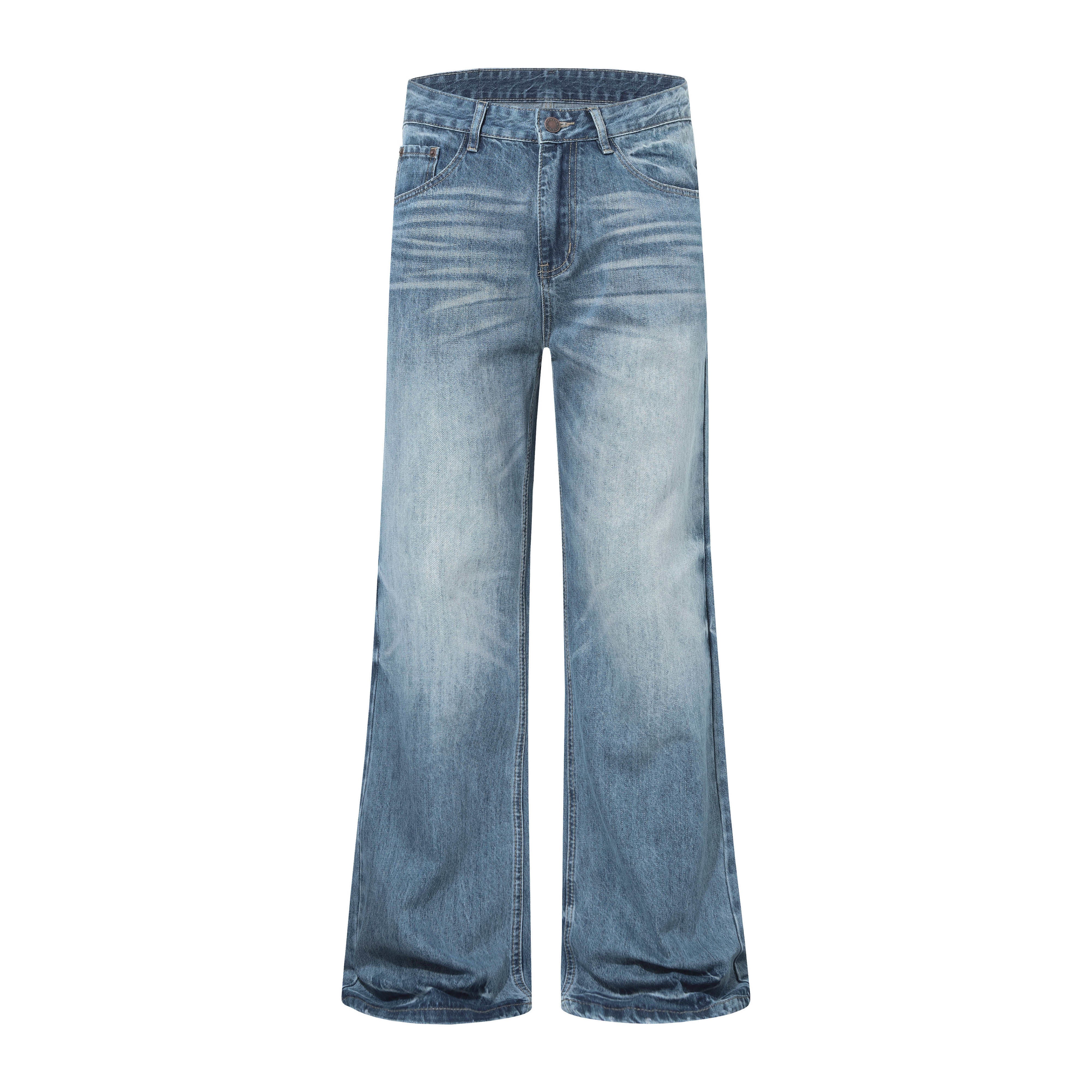 フェード加工 セミフレアデニムパンツ N6799