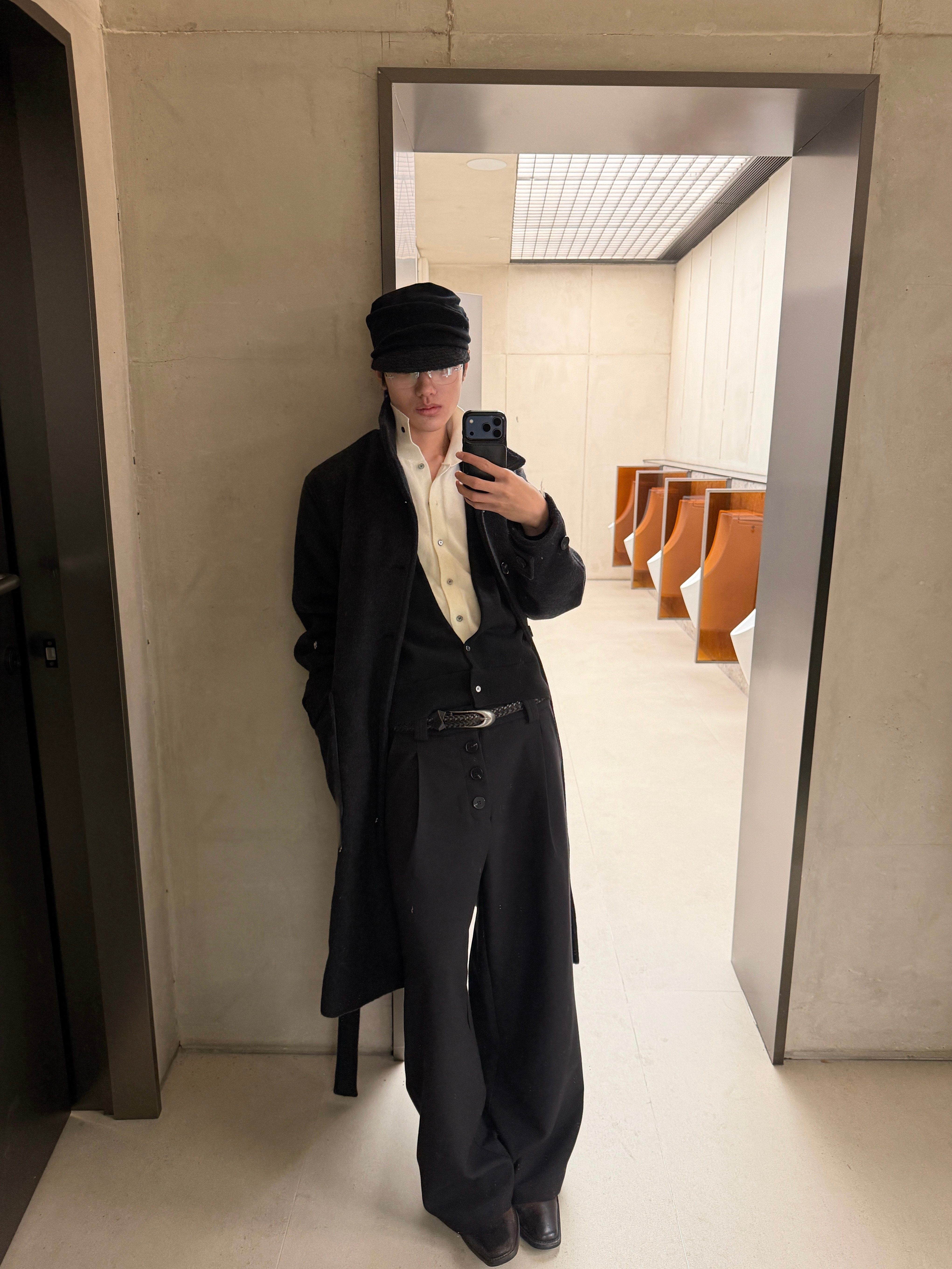 レイヤード風 バイカラー ハイネックニットカーディガン N6475