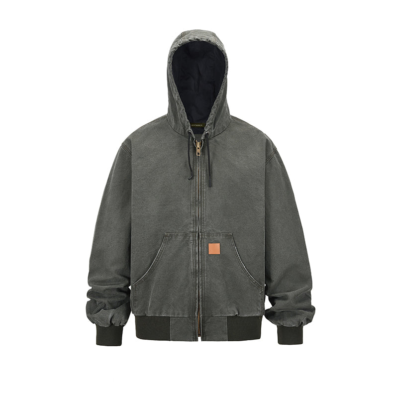 12oz帆布・ヴィンテージ加工・フーデッドデトロイトJK N6163