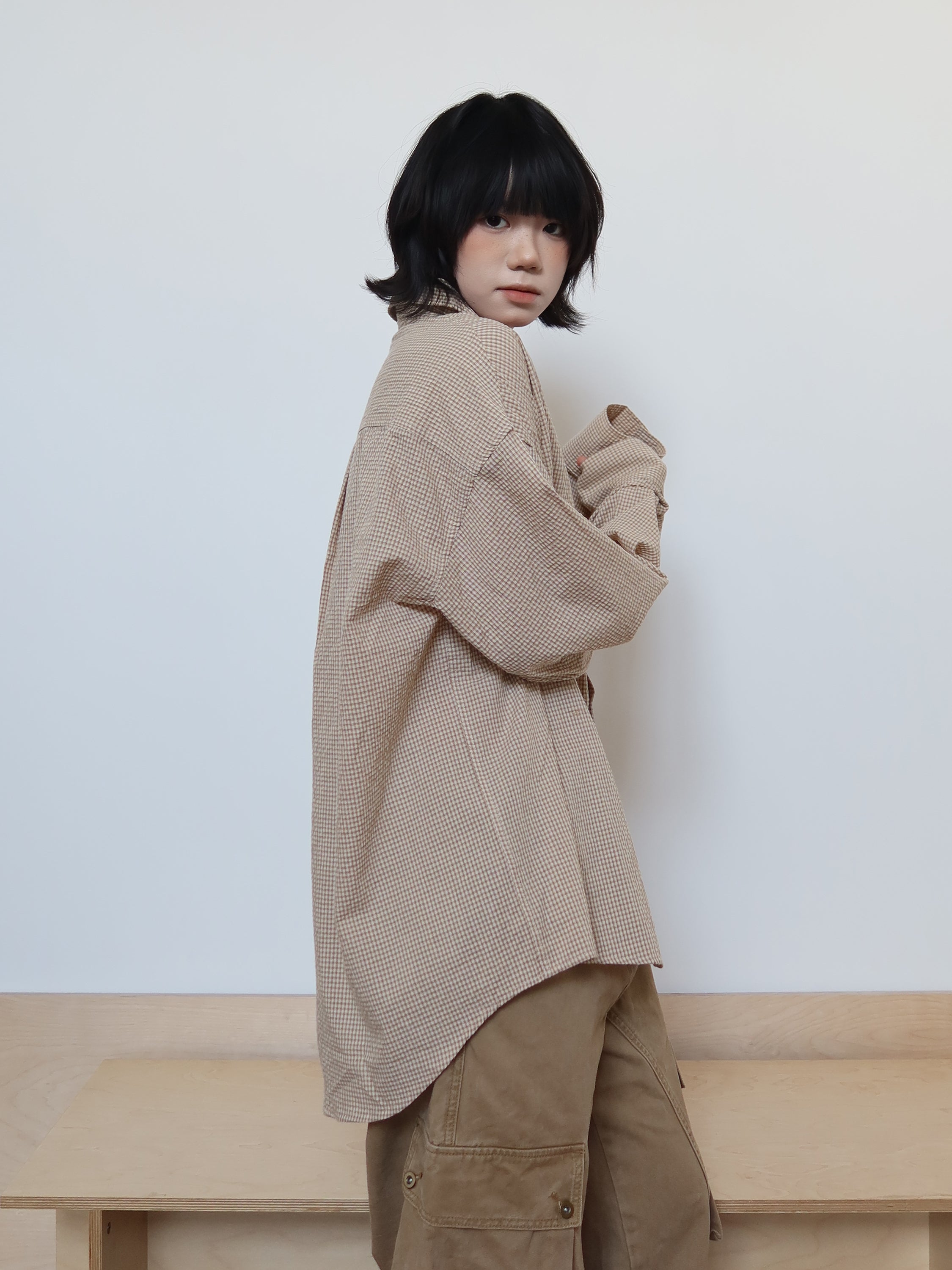 ギンガムチェック・ボックスシャツ N6161