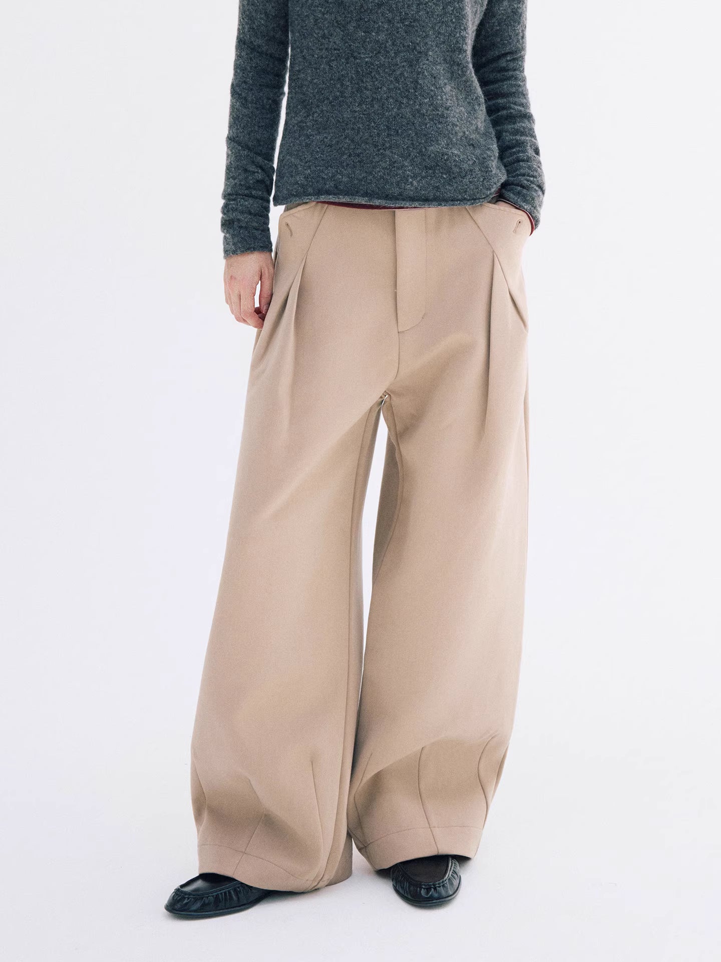 310Gヘビーウェイト・Aライン・プリーツトラウザーズ　N6125