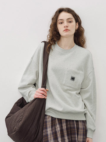 刺繍ポケ付き 裏起毛ヘビーウェイトスウェット N5818