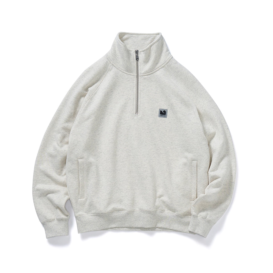 apresse ベージュ コットン100% ハーフジップ トレーナー サイズ