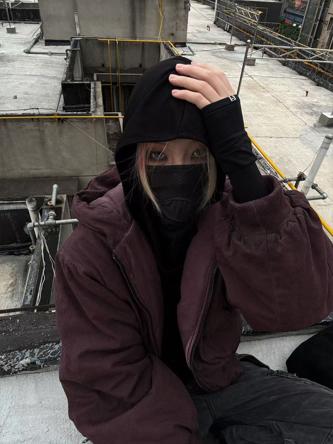 ウォッシュド ダーティレッド パデッドブルゾン N6467