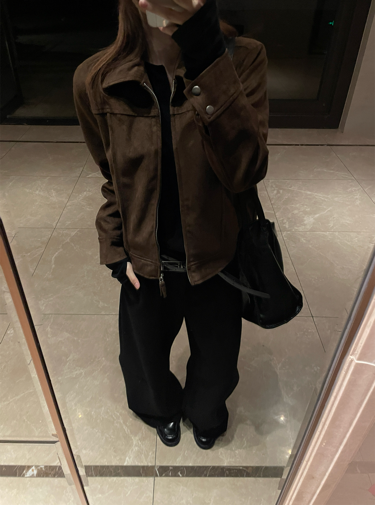 バーンスタイル スエード調 正肩ショートジャケット　N6266