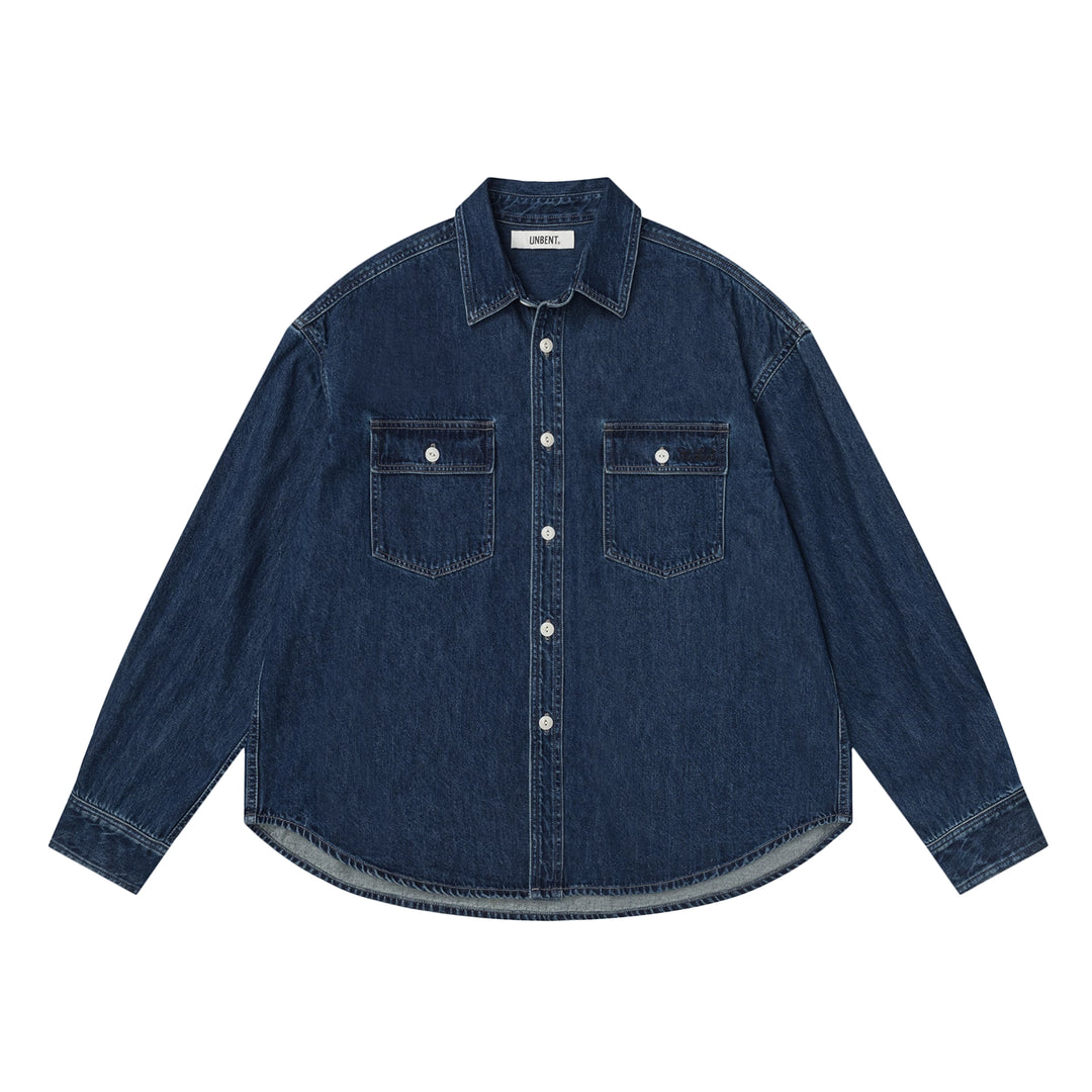 10oz・ヴィンテージウォッシュ・デニムワークシャツ N5748
