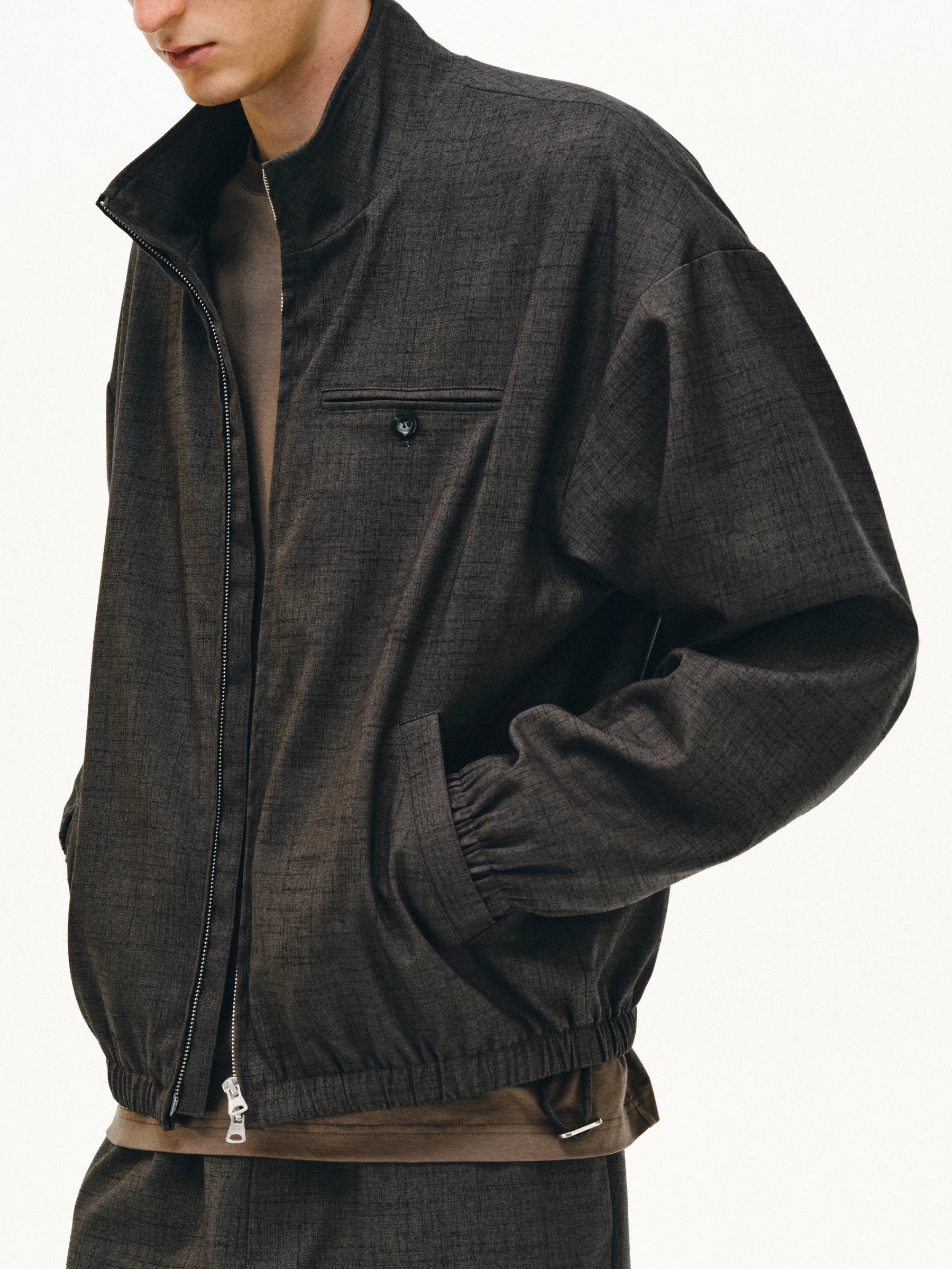 テンセルリネン・ジップブルゾン　N6126