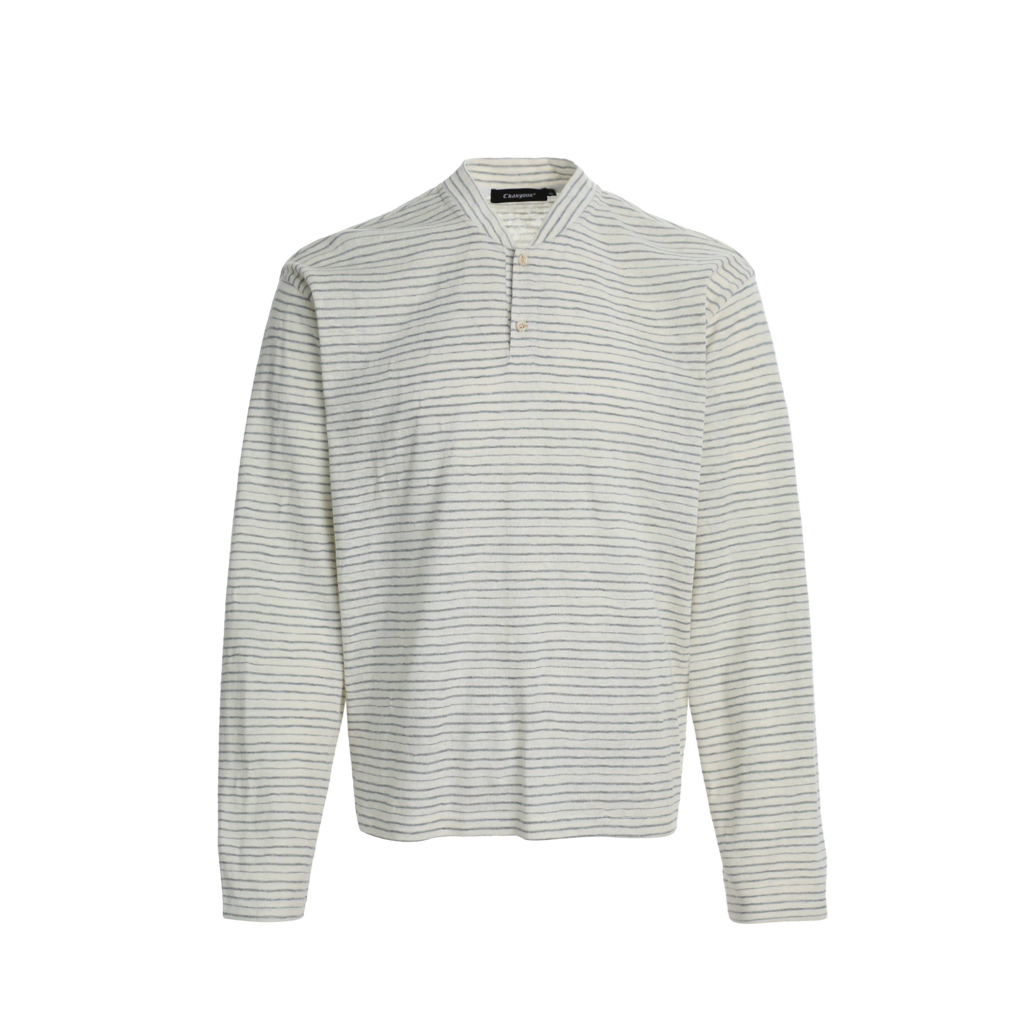 ボーダー ヘンリーネック ロングスリーブTシャツ　N6940