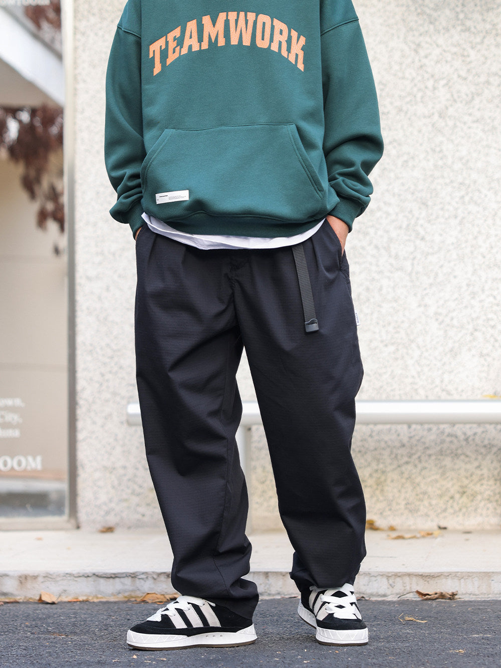 Military-Style Wide Tapered Work Pants N7132