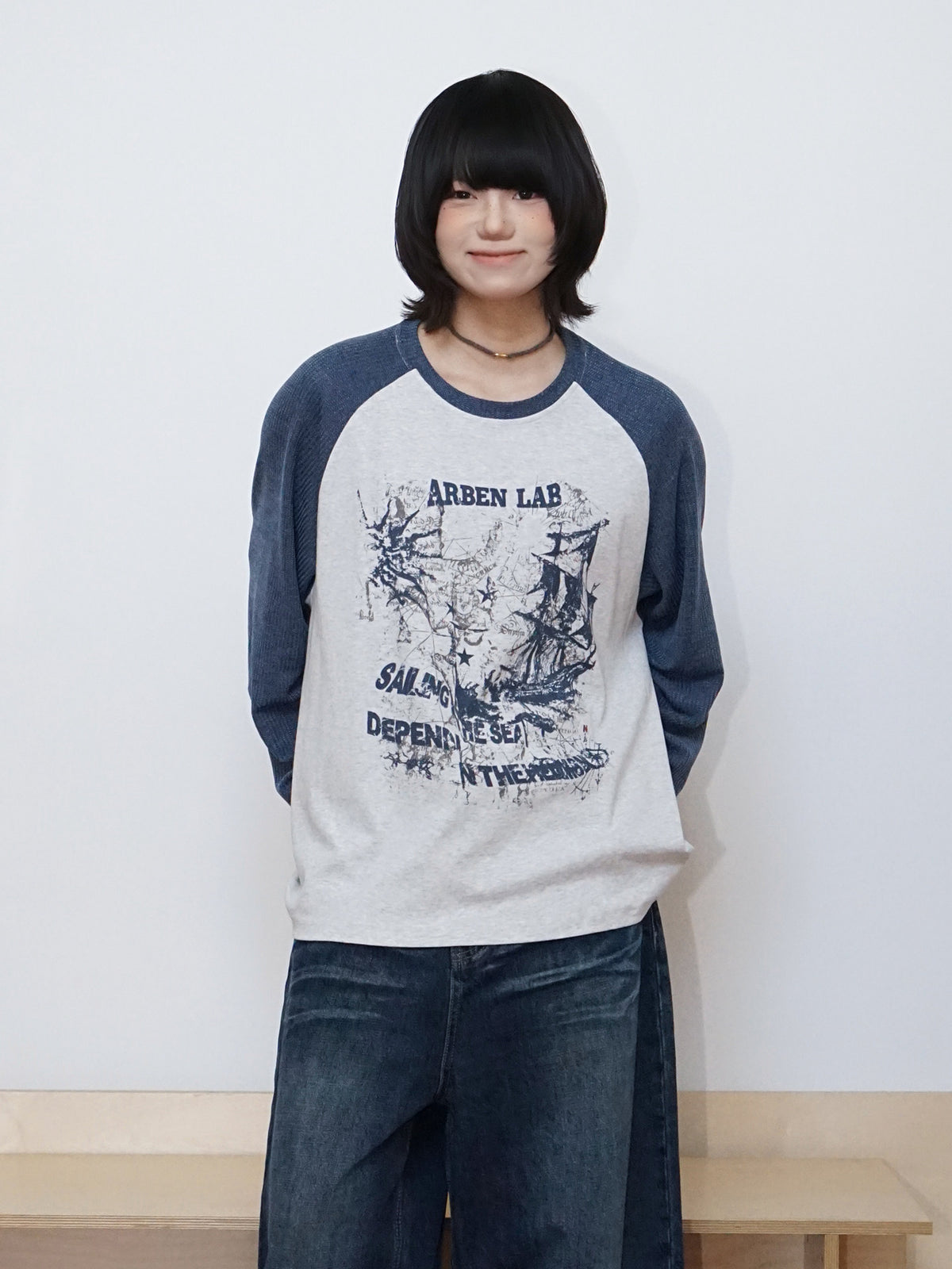 ヴィンテージセーリングラグランロングTシャツ N7363