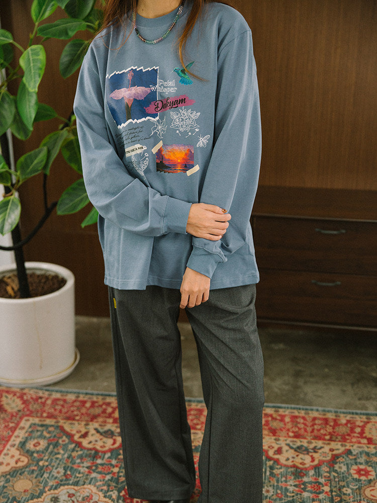 フローラドリーム アートプリント ロングスリーブT　N6379