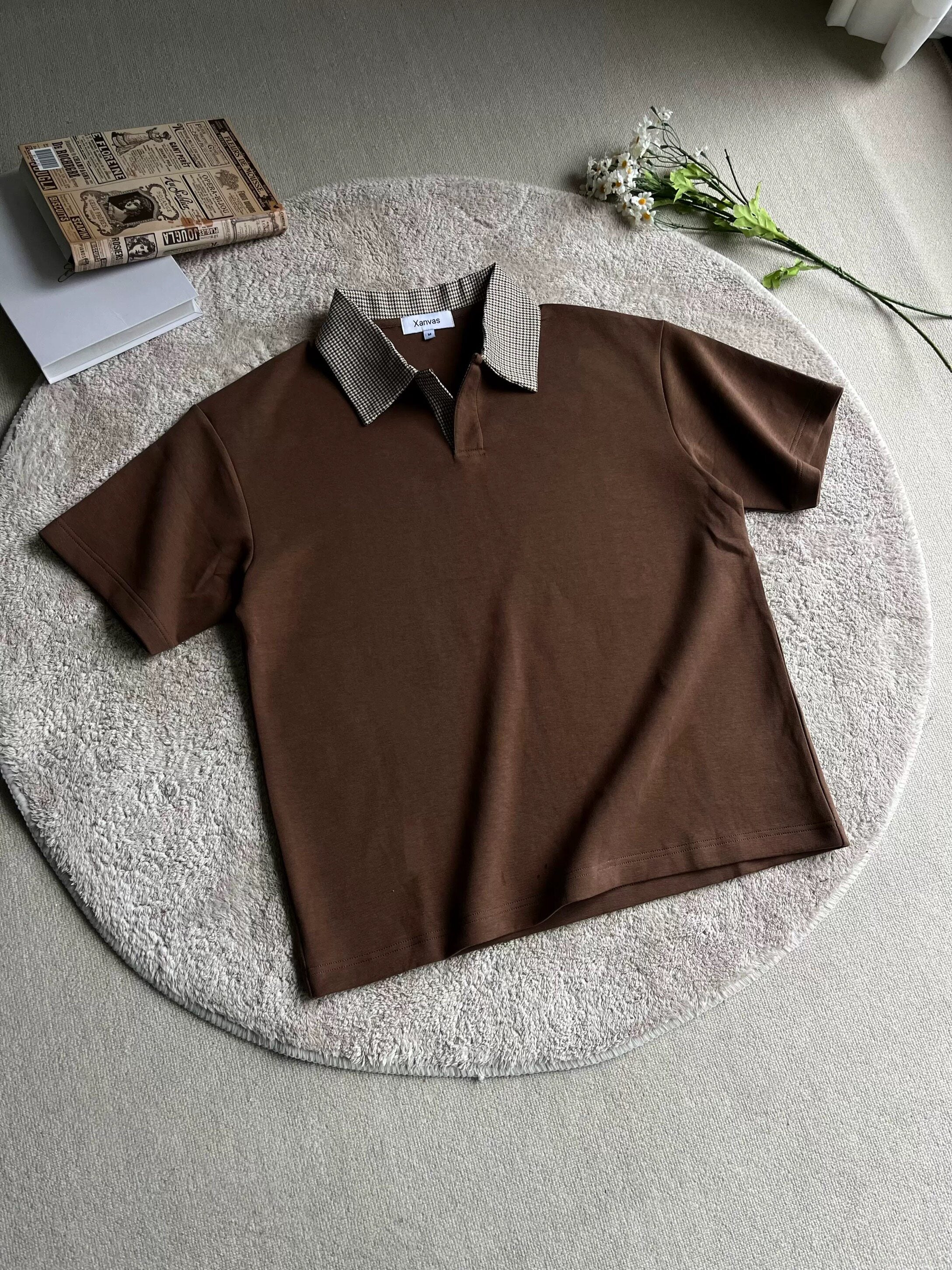 千鳥格子 切替 アイスタッチ ポロTシャツ　N6834