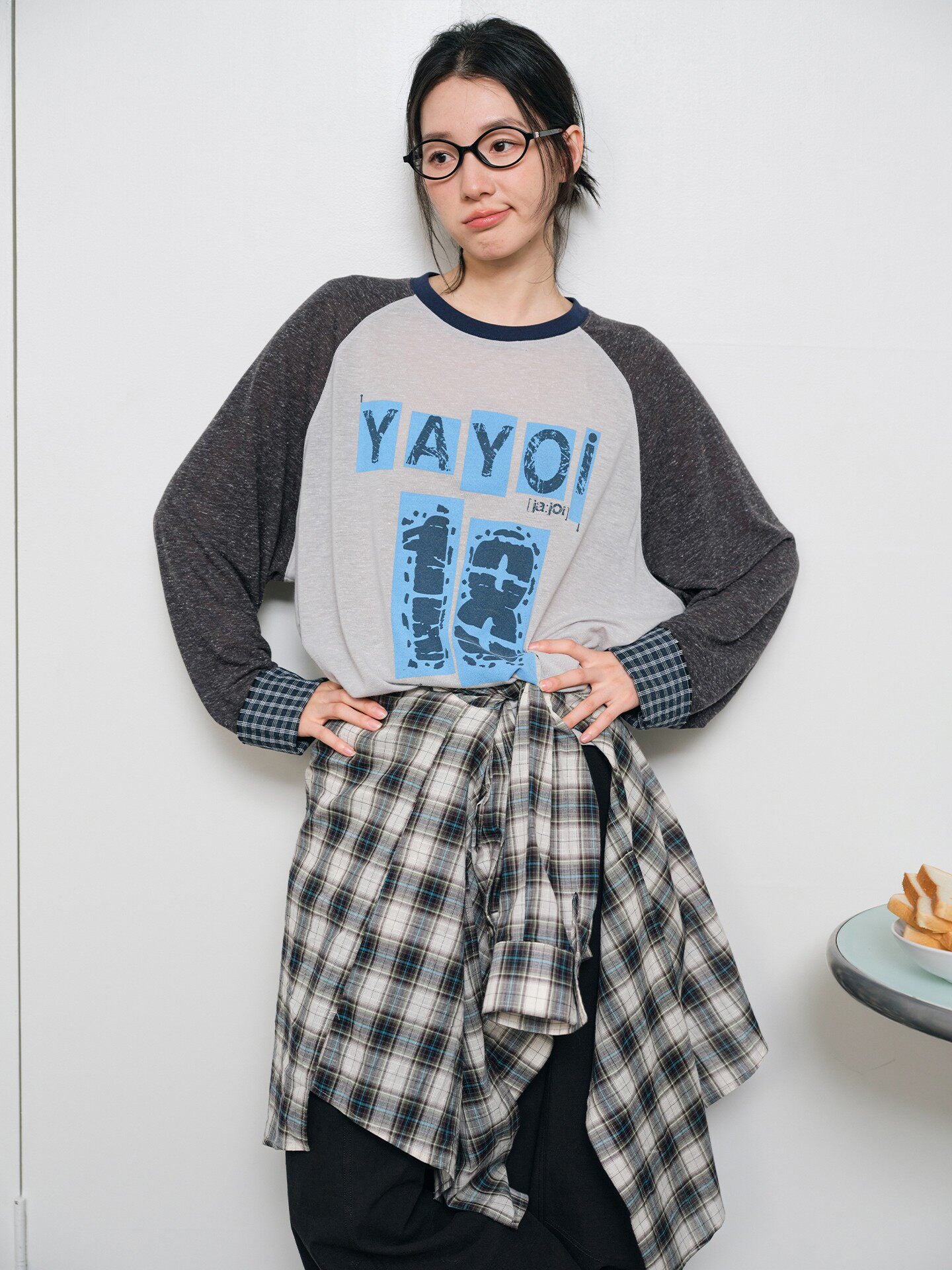 リネン混 スノーテクスチャー ラグランTシャツ N6936