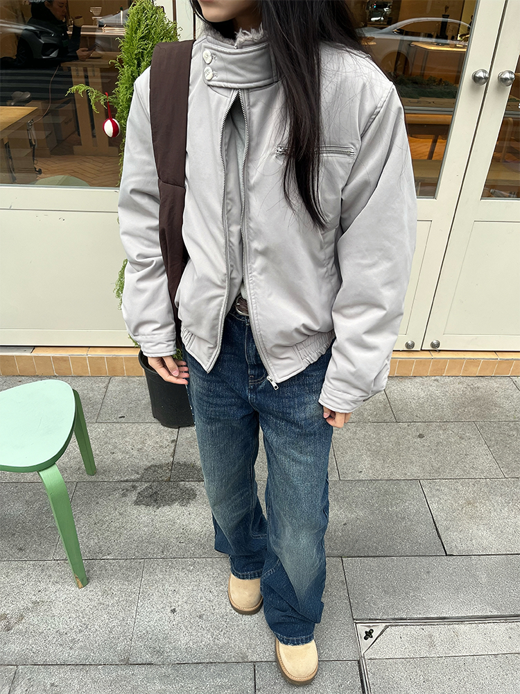 【3Mテック系中綿】ボアカラー・パデッドハリントンジャケット　N6235