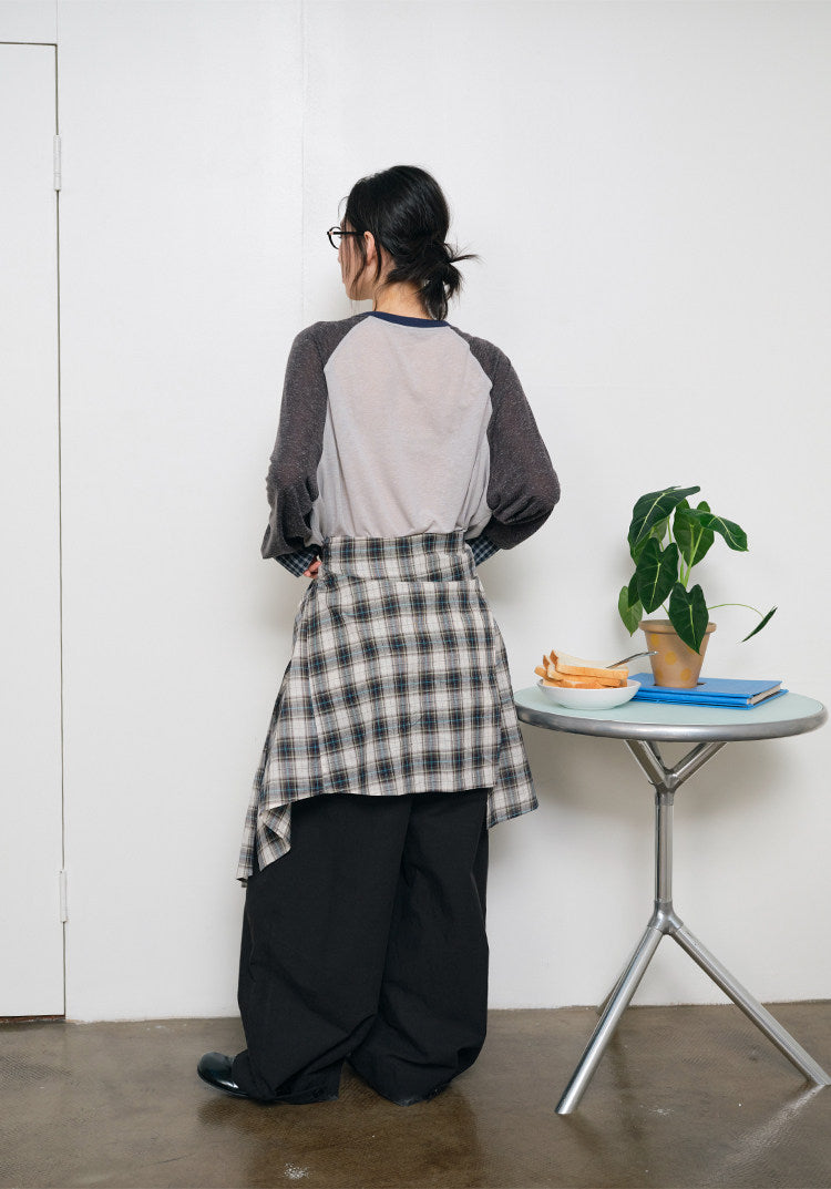 リネン混 スノーテクスチャー ラグランTシャツ N6936