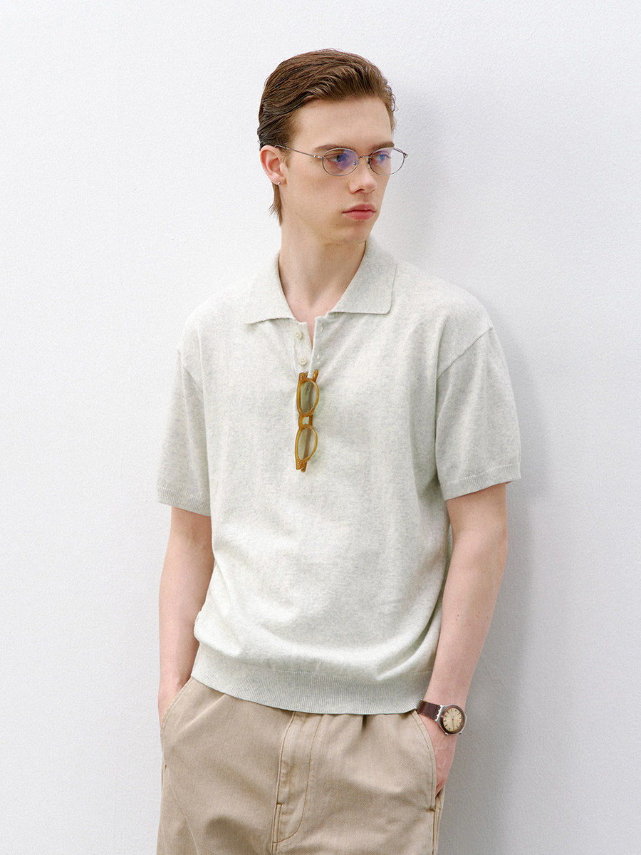 カシミヤコットン ニットポロシャツ N6734