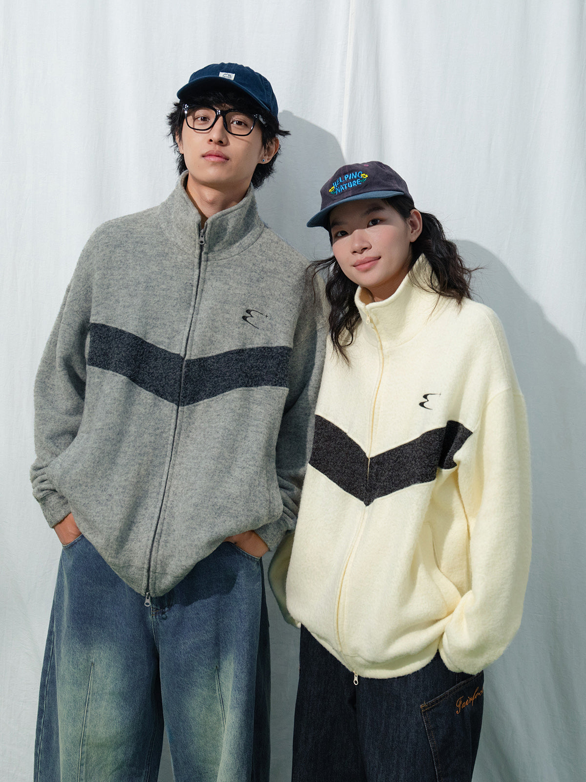 280Gラビットファーニットバイカラージップブルゾン　N6243