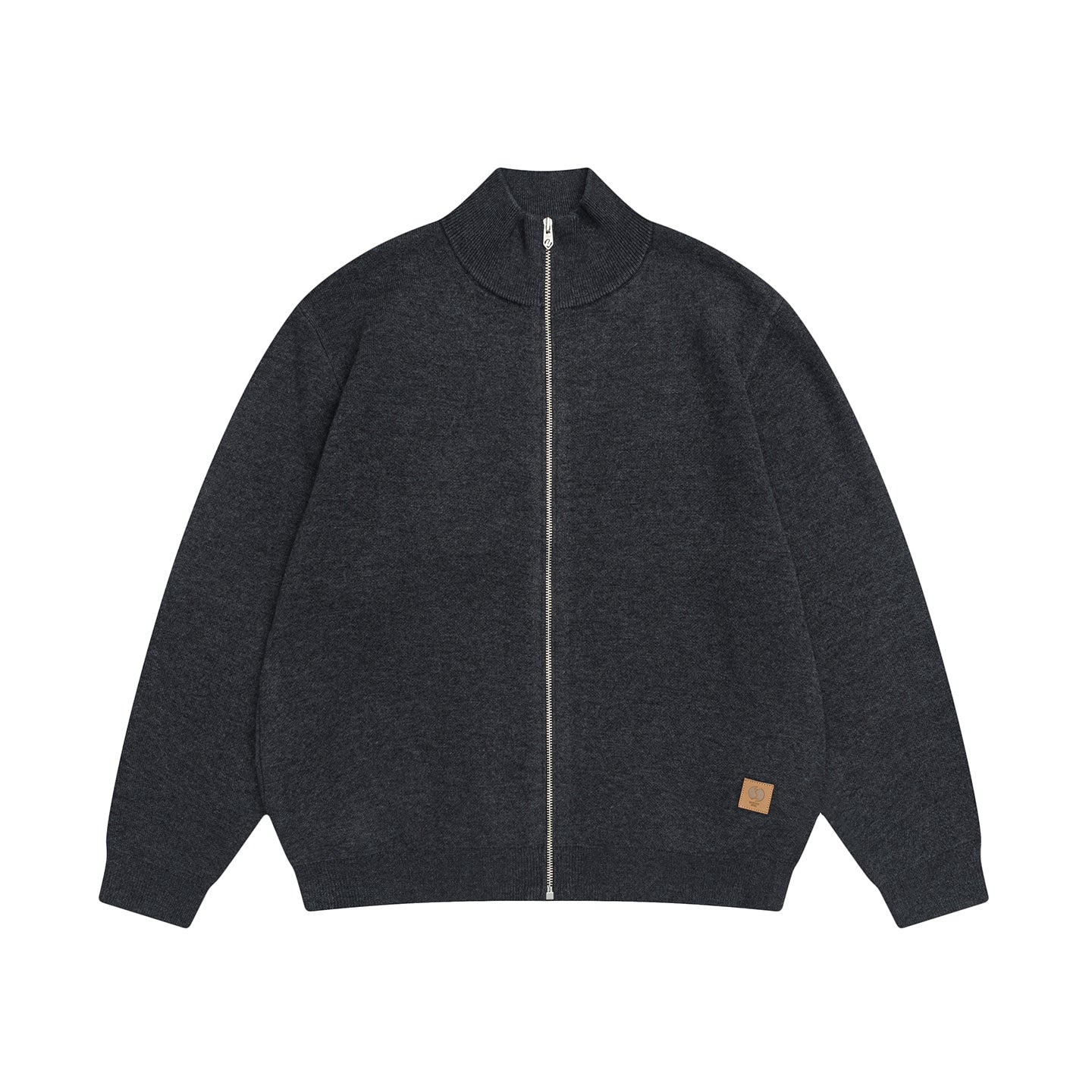 ウール混紡 ダークグレー スタンドカラー ジャケット UJOH｜ウールサージスタンドカラージャケット