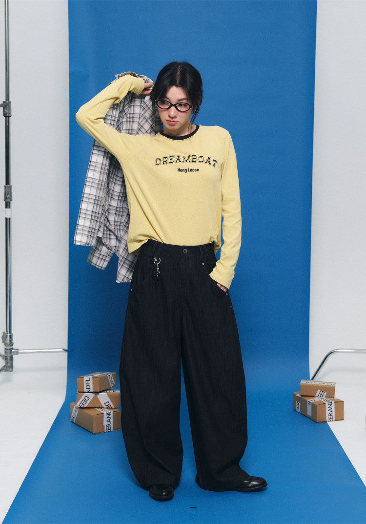 コクーンシルエットワイドデニムパンツ N7279