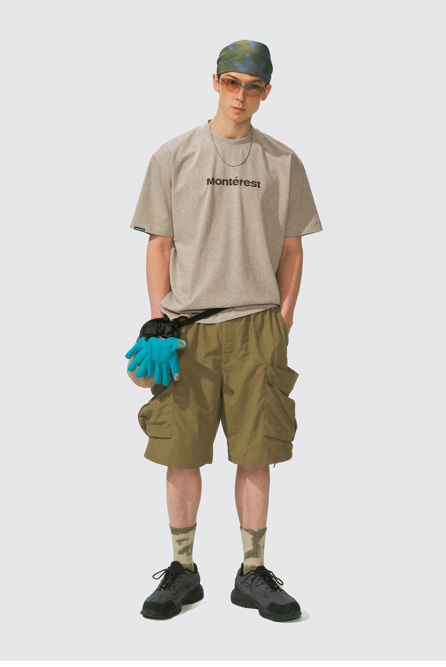 アウトドアロゴ 抗菌速乾 クルーネックTシャツ N7007