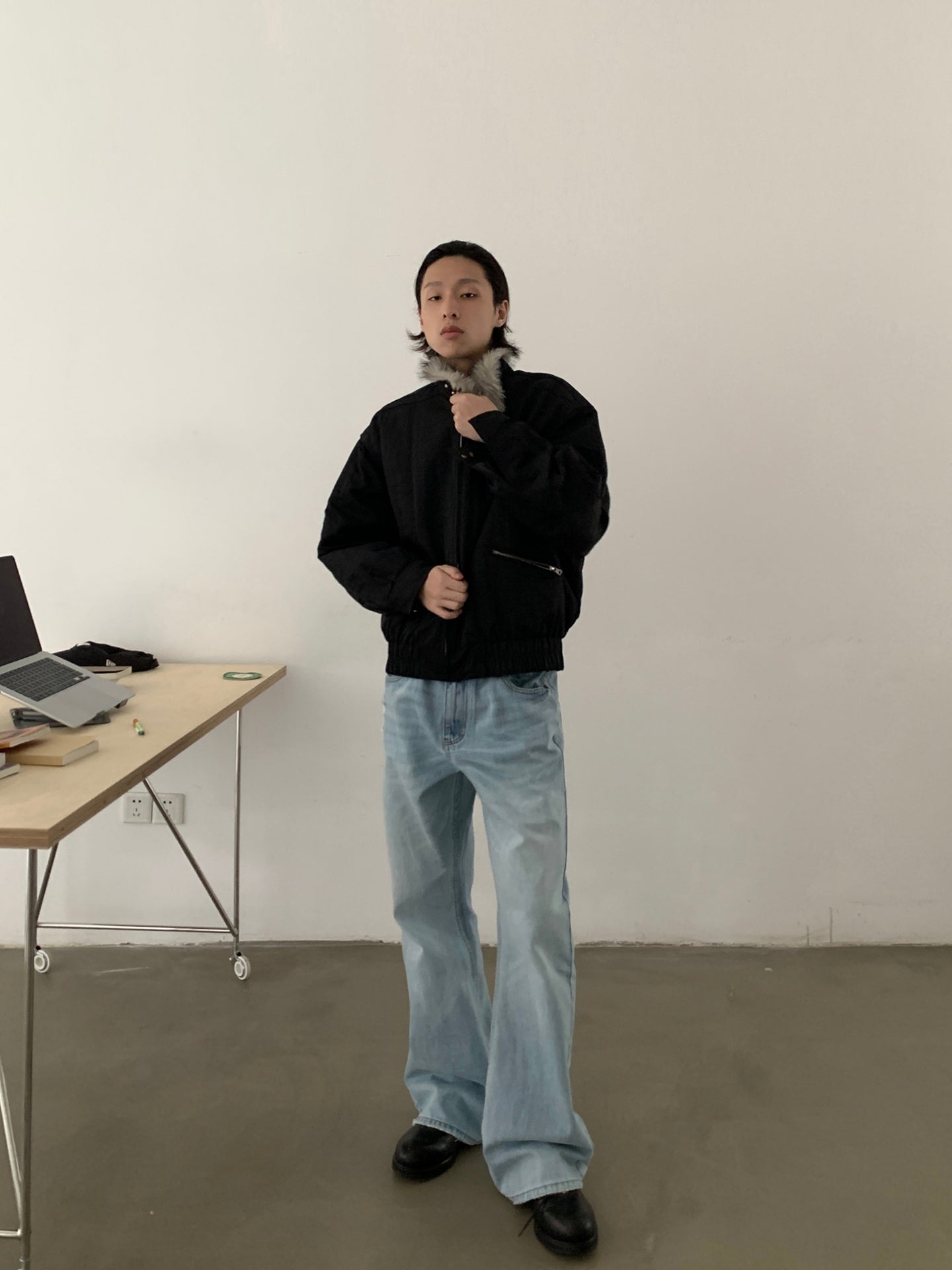 ミニマル・ボアジャケット　N6200